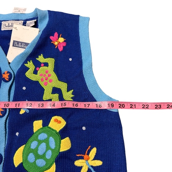 VINTAGE | Deadstock BellePoint Embroidered Frog + Turtle‎ Vest - NWT - Picture 5 of 6
